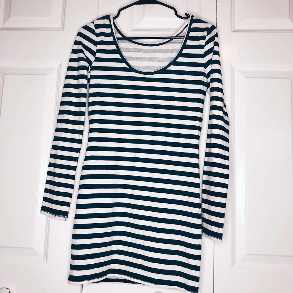 Navy Blue and White Stripe Billabong Dress